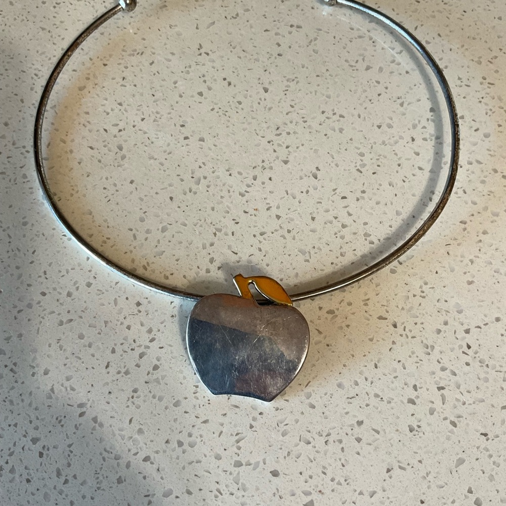 Silver and Gold Apple Unique Pendant Necklace